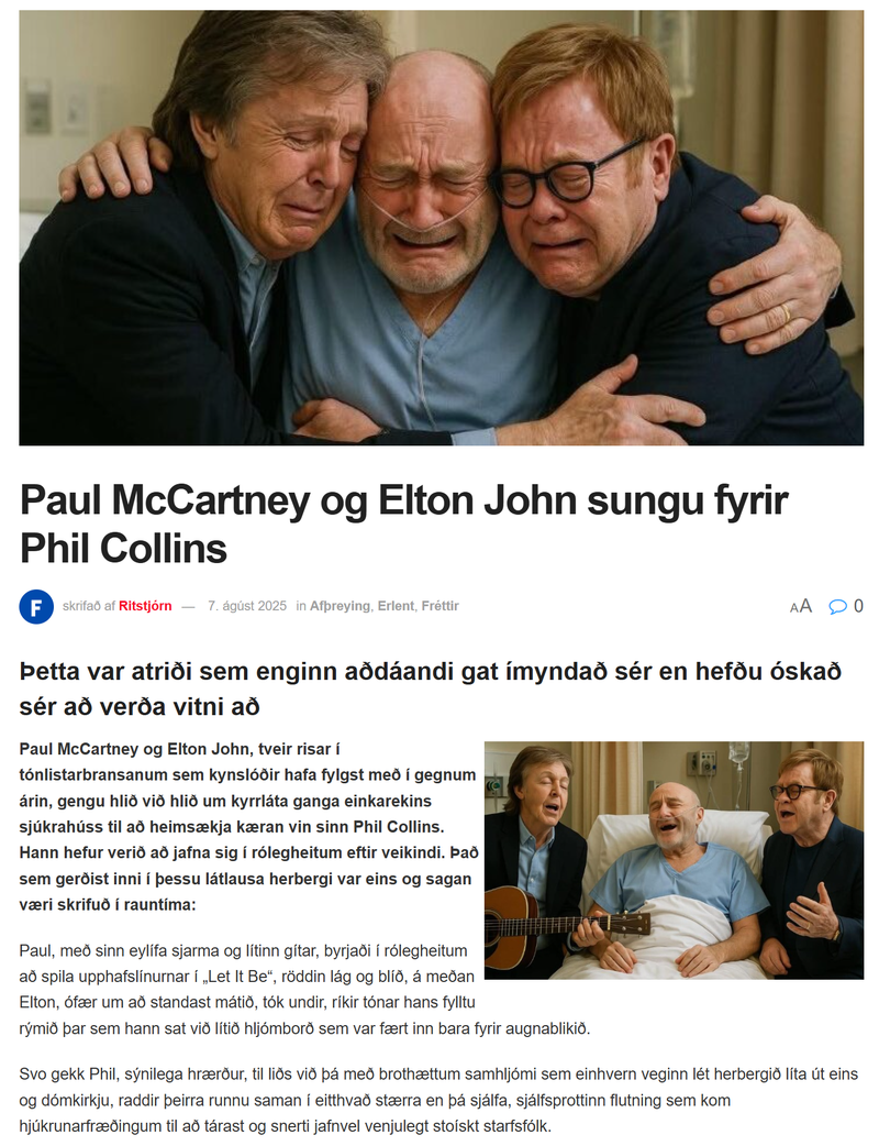 Falsfrétt fréttatíminn 7 ágúst 2025