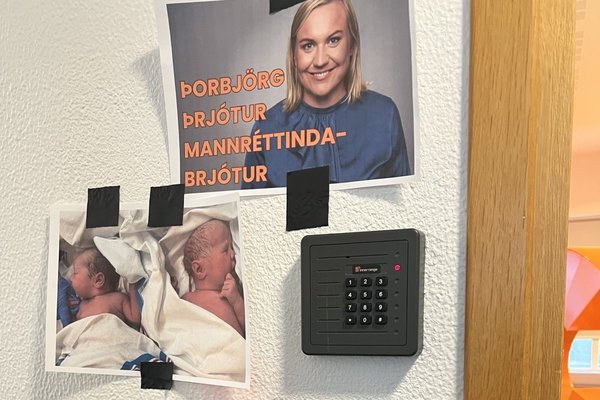 Hengdu upp myndir af brottvísuðum tvíburum við skrifstofu Viðreisnar