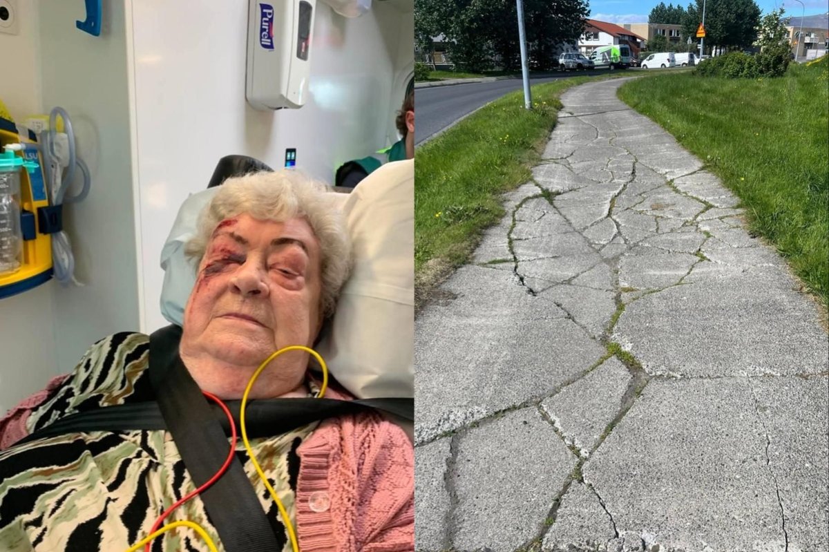 Ókláruð gangstétt í Reykjavík