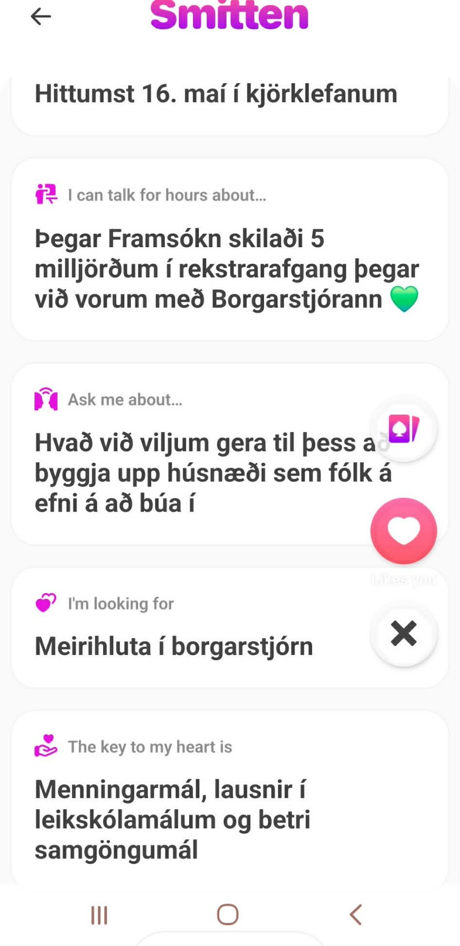Framsókn á Smitten