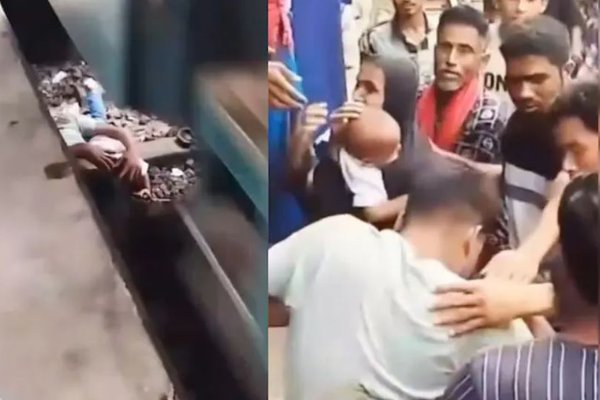 Myndband sýnir ótrúlega björgun föðurs