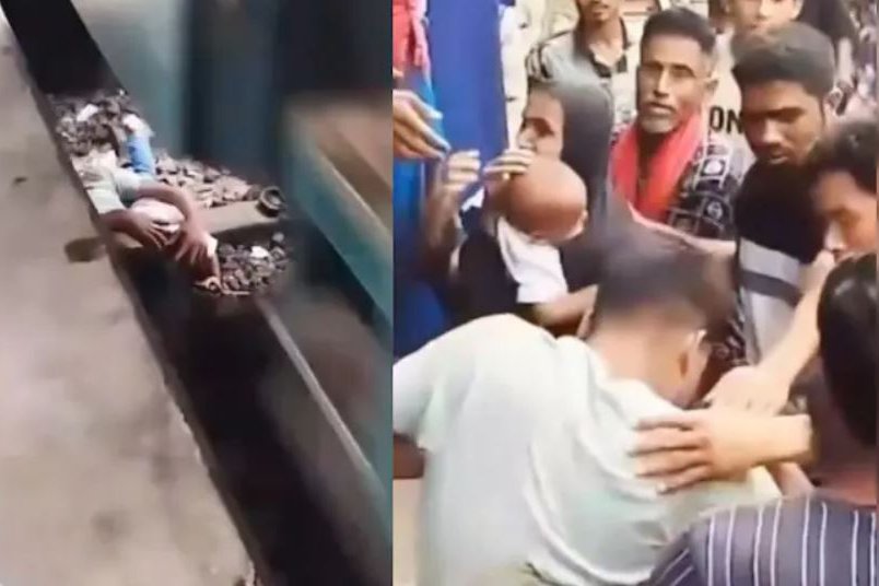 Myndband sýnir ótrúlega björgun föðurs