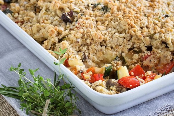 Ljúffengur grænmetisréttur í ofni fyrir fjóra