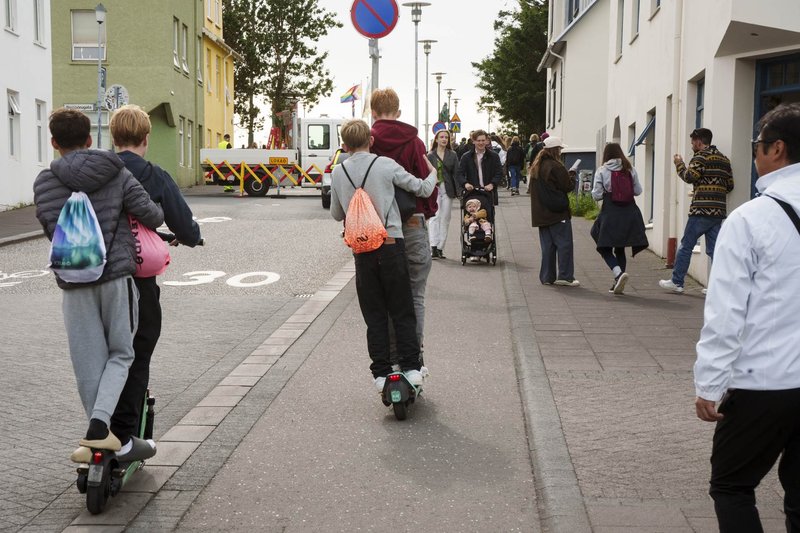 Krakkar ungmenni Reykjavík Hopp unglingar