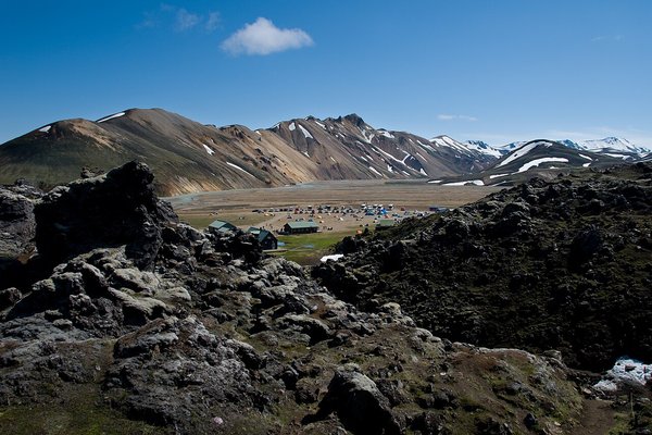 Ók rútu við Landmannalaugar án réttinda