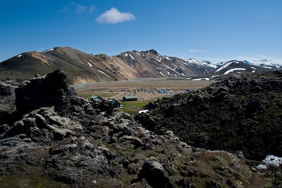 Ók rútu við Landmannalaugar án réttinda