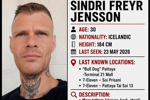 Sindri Freyr týndur í Taílandi
