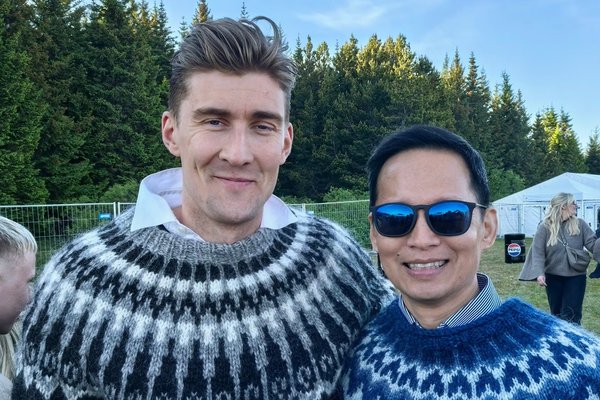 Sendiherra Kína í góðum gír með Snorra Mássyni