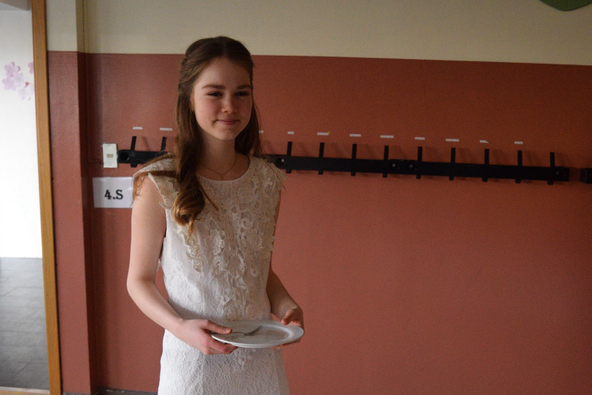 Uppstoppuð dýr settu svip sinn á fermingarveislu Tinnu