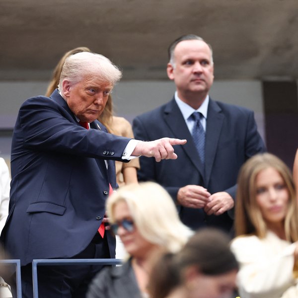 Púað á Trump á frægu tennismóti