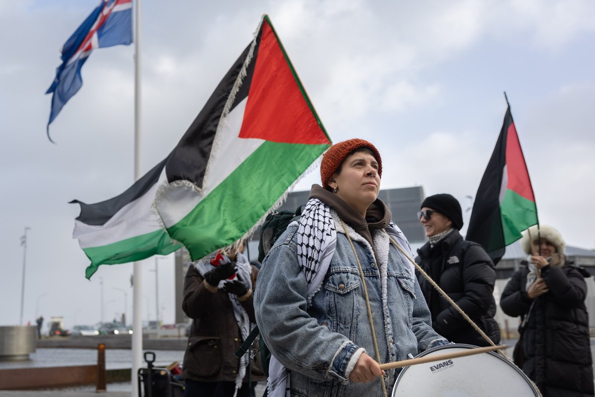 Mótmæli Ísland Palestína við utanríkisráðuneytið