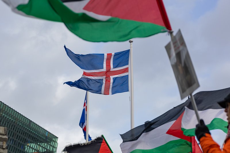 Mótmæli Ísland Palestína við utanríkisráðuneytið
