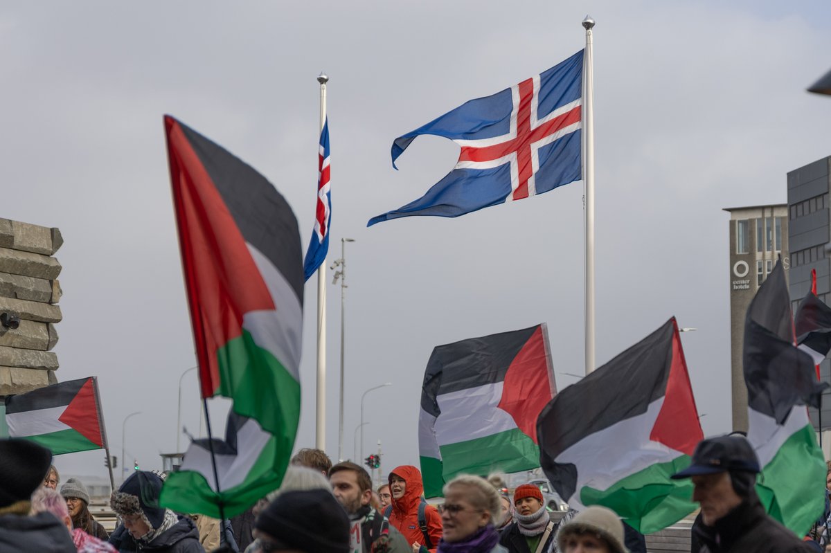 Mótmæli Ísland Palestína við utanríkisráðuneytið