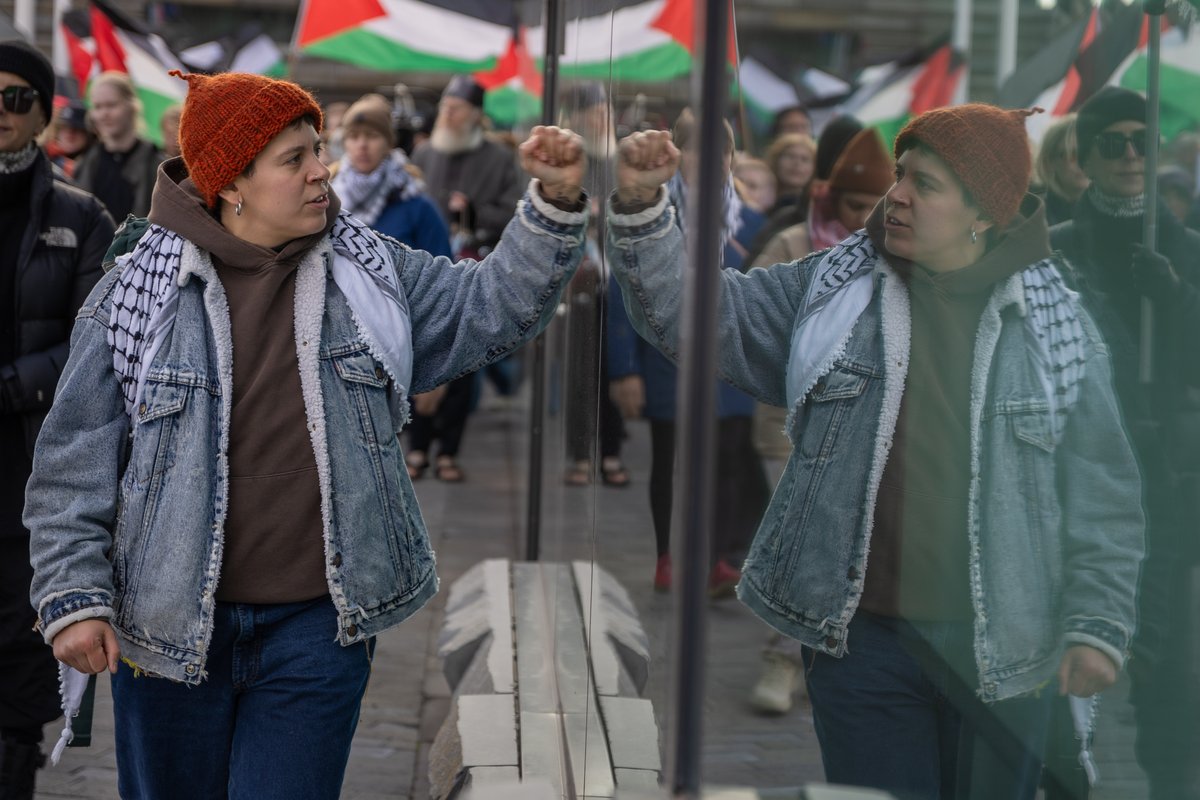 Mótmæli Ísland Palestína við utanríkisráðuneytið