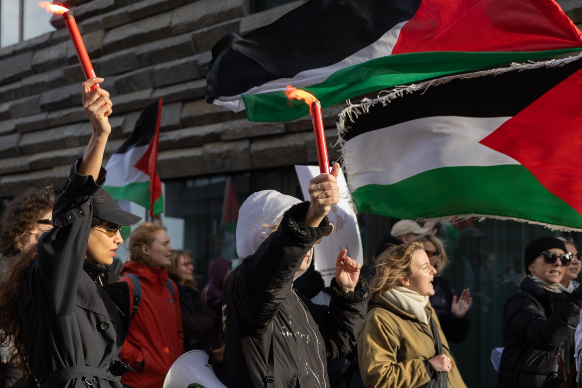 Mótmæli Ísland Palestína við utanríkisráðuneytið