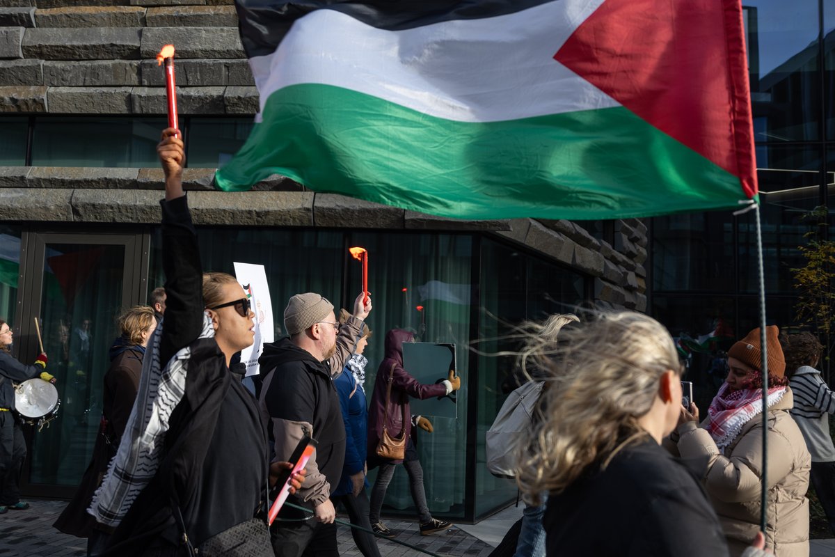 Mótmæli Ísland Palestína við utanríkisráðuneytið