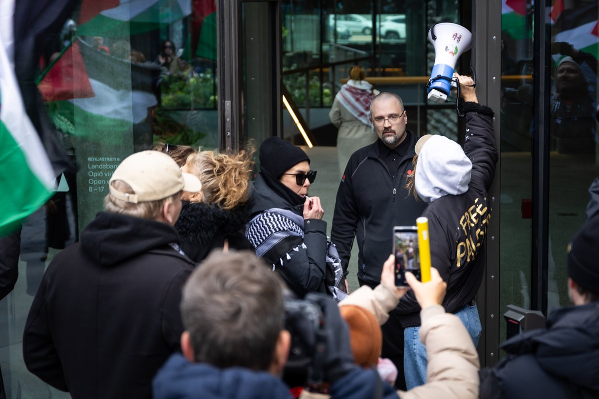 Mótmæli Ísland Palestína við utanríkisráðuneytið