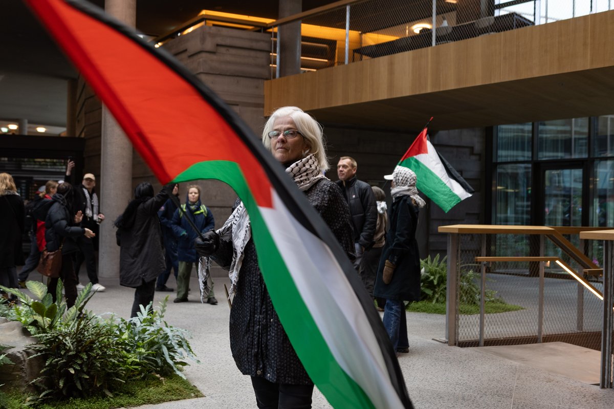 Mótmæli Ísland Palestína við utanríkisráðuneytið