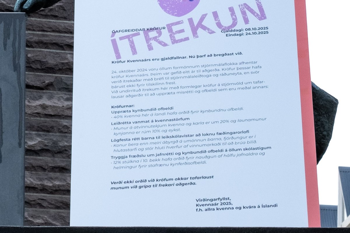 Kvennaverkfall tilkynnt
