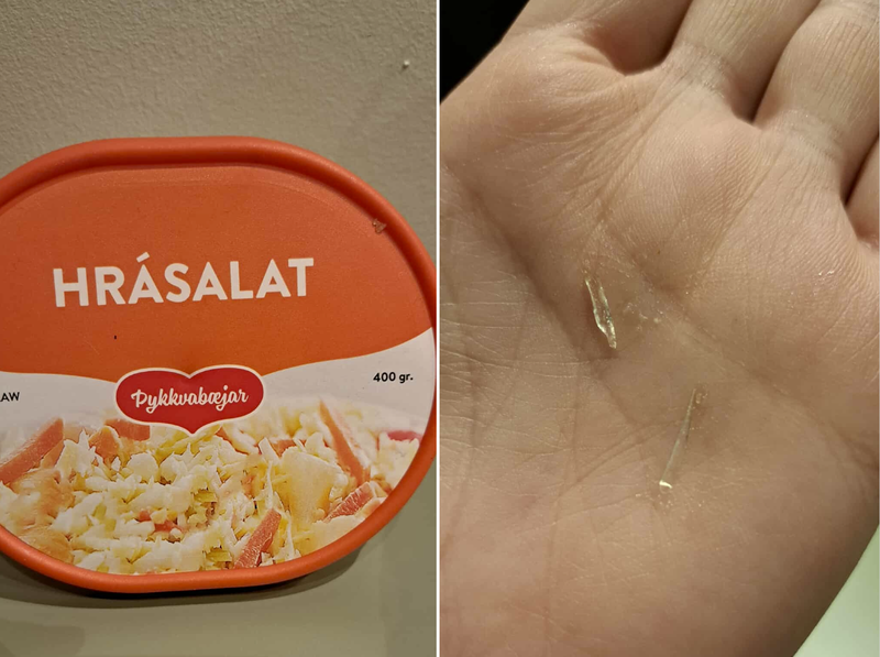 glerbrot í hrásalati