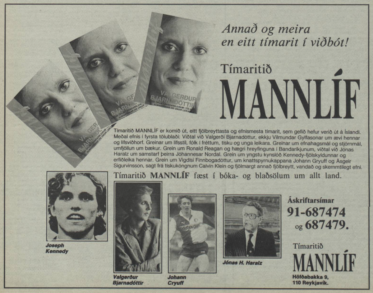 Mannlíf auglýsing 1984