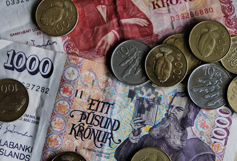 íslenskir seðlar peningar