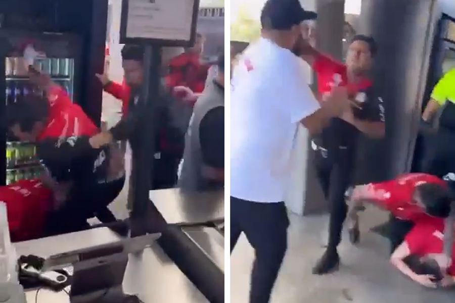 Hópslagsmál á vináttuleik