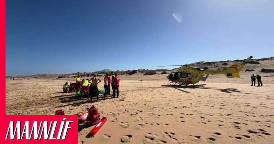 Tæplega sjötugur brimbrettakappi stórslasaðist á Fuerteventura