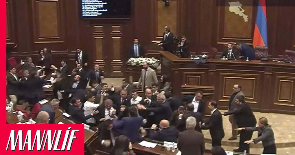 Hópslagsmál brutust út á armenska þinginu